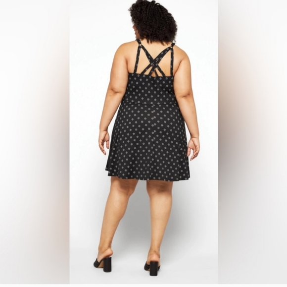 🏷️NINA BRITTON Knit Stretch Fit/Flare Criss Cross Back Casual Dress Size 2X - Picture 3 of 14